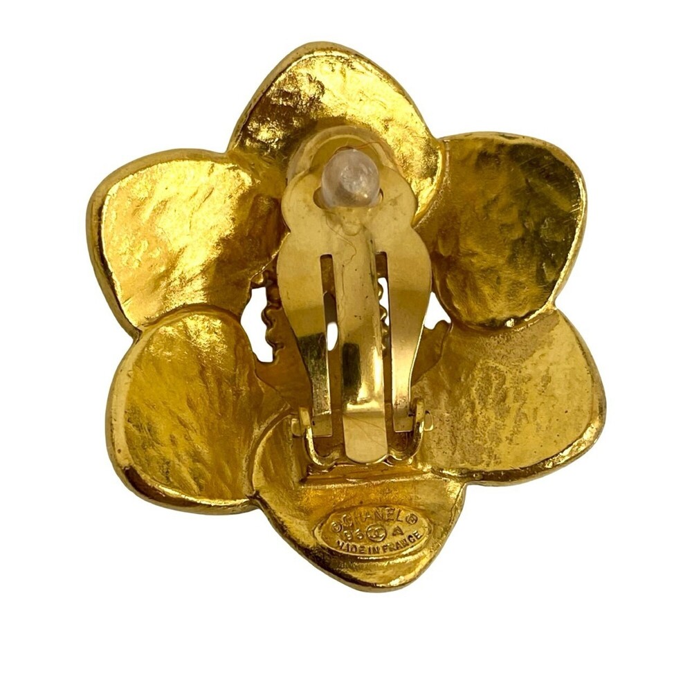 CHANEL Authentic Vintage Gold Logo Earrings - Picture 2 of 6